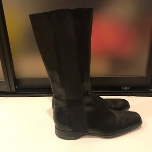 PRADA Black Leather Tall Riding Motorcycle Boots